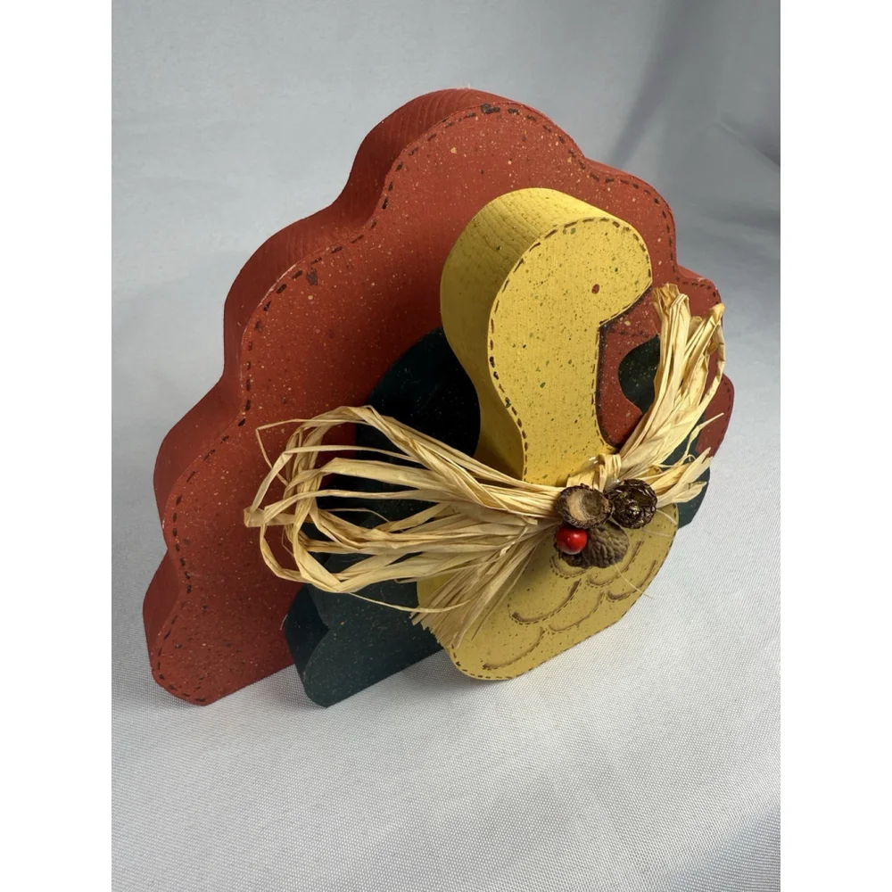 Thanksgiving Wooden Turkey Table decoration- Shelf Sitter - Centerpiece 6” Tall